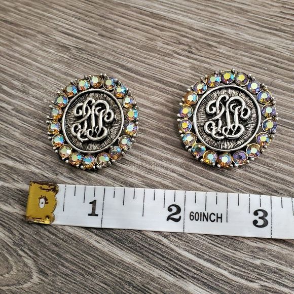Vintage Faux Pocket Watch Judy Lee Clip On Earrings - Picture 7 of 7